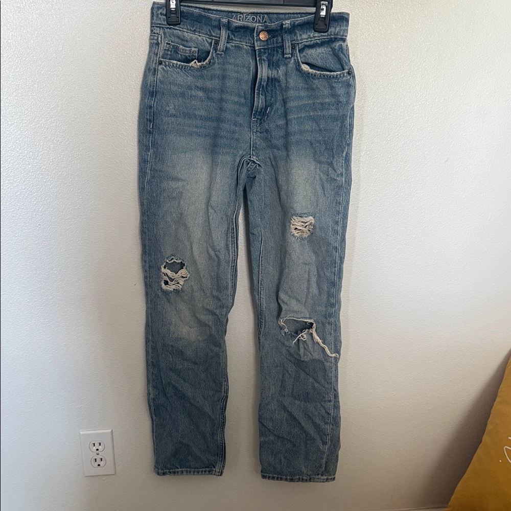 Arizona Jean Company Men's Relaxed Blue Ripped Jeans